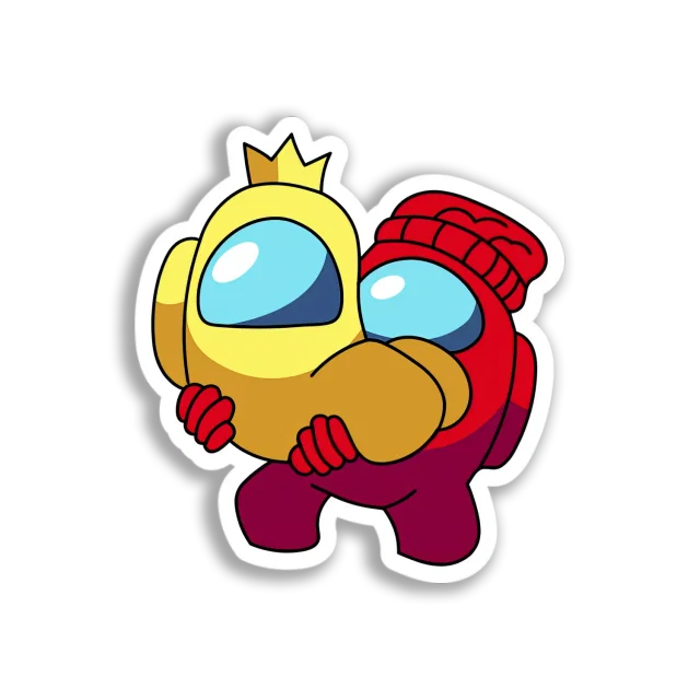 Among Us Crewmates Hugging Sticker