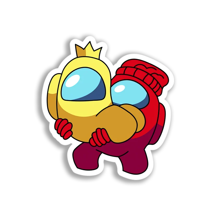 Among Us Crewmates Hugging Sticker