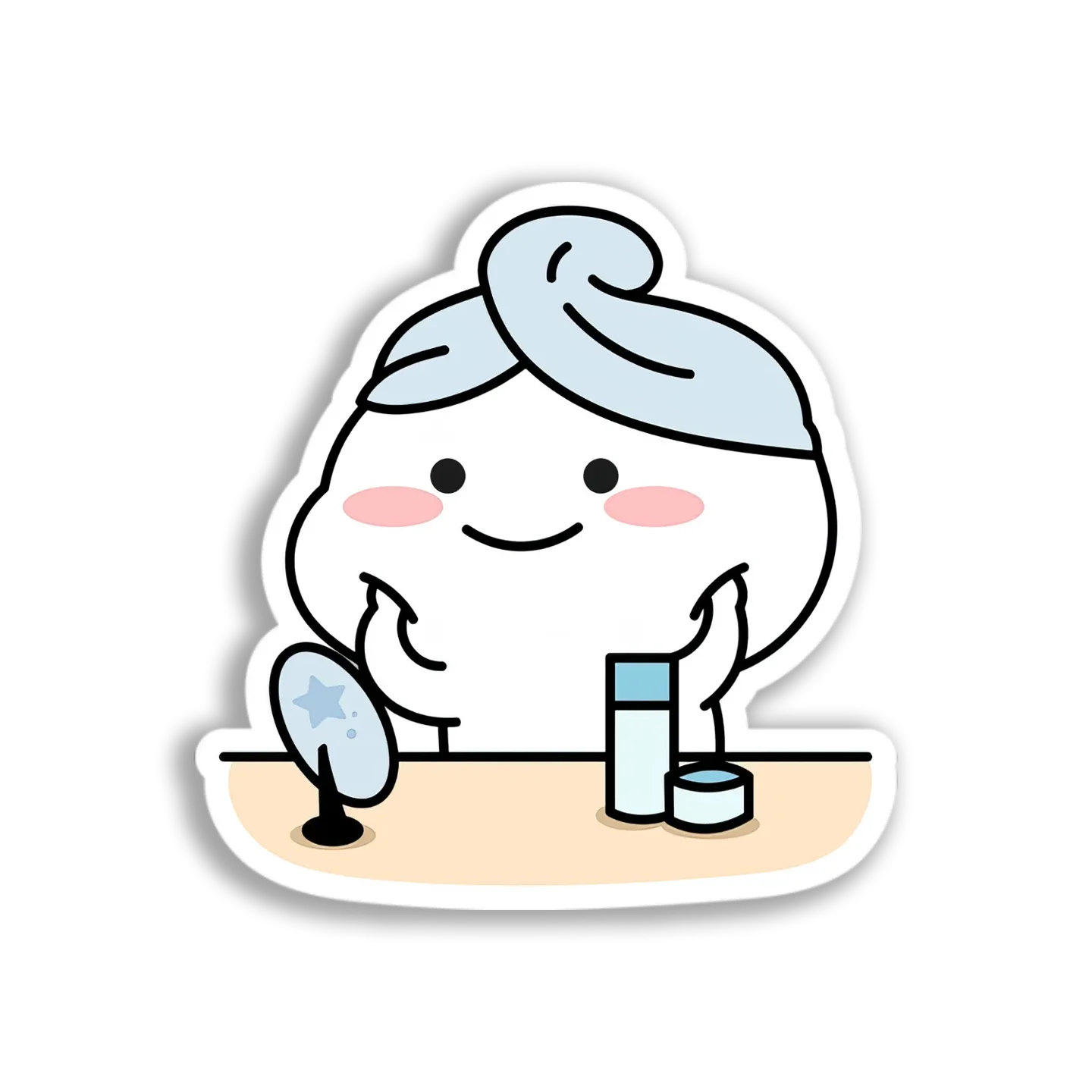 Cute Character Skincare Routine Sticker