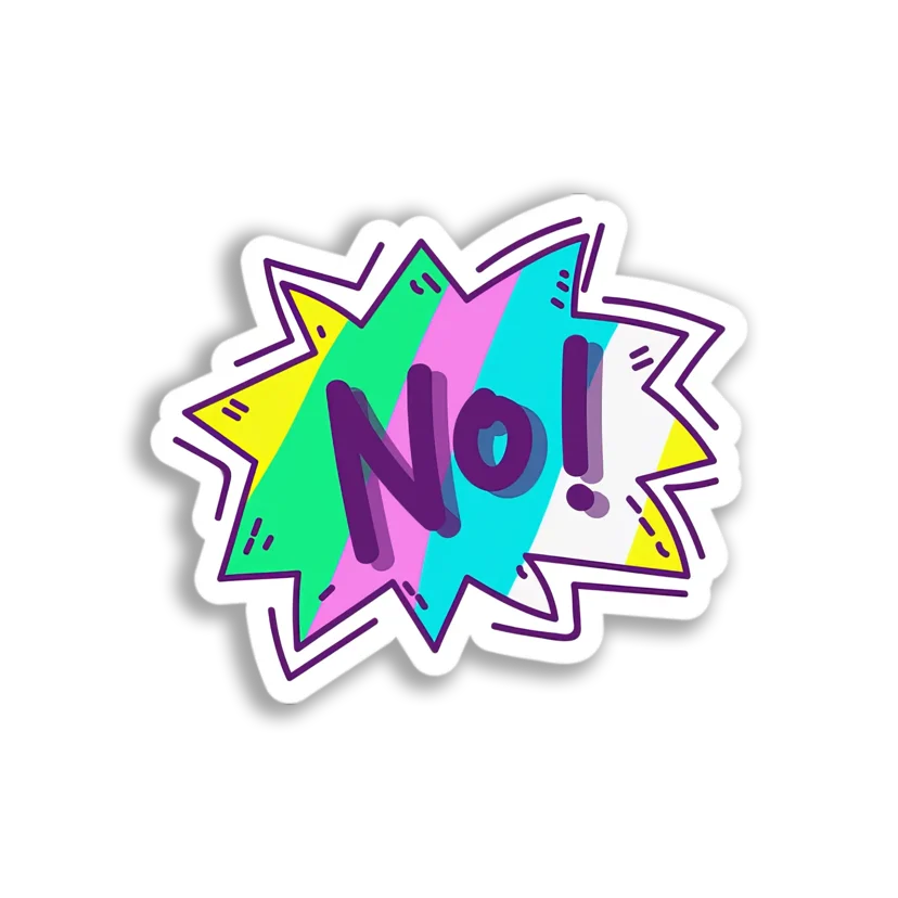 No! Speech Bubble Sticker