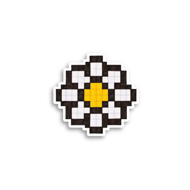 Pixel Flower Sticker