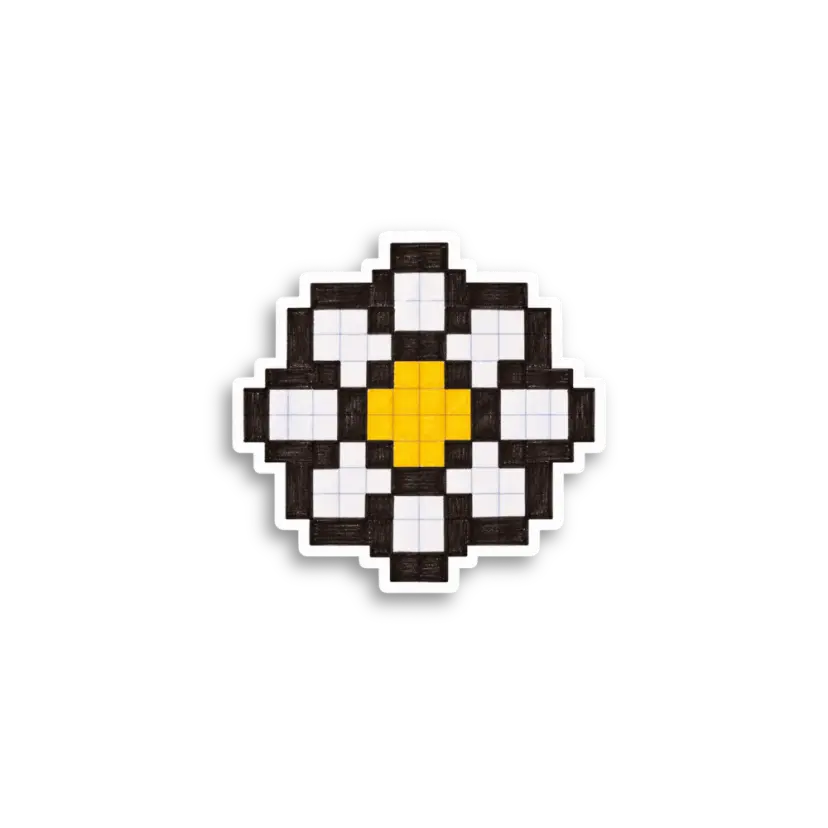 Pixel Flower Sticker