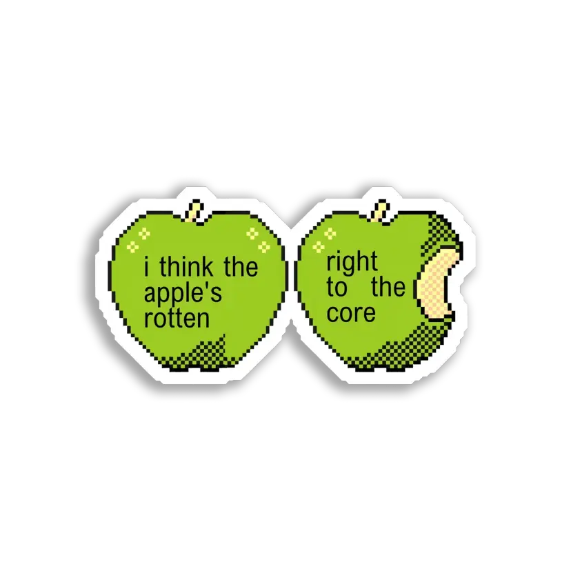 Rotten Apple Right to the Core Sticker