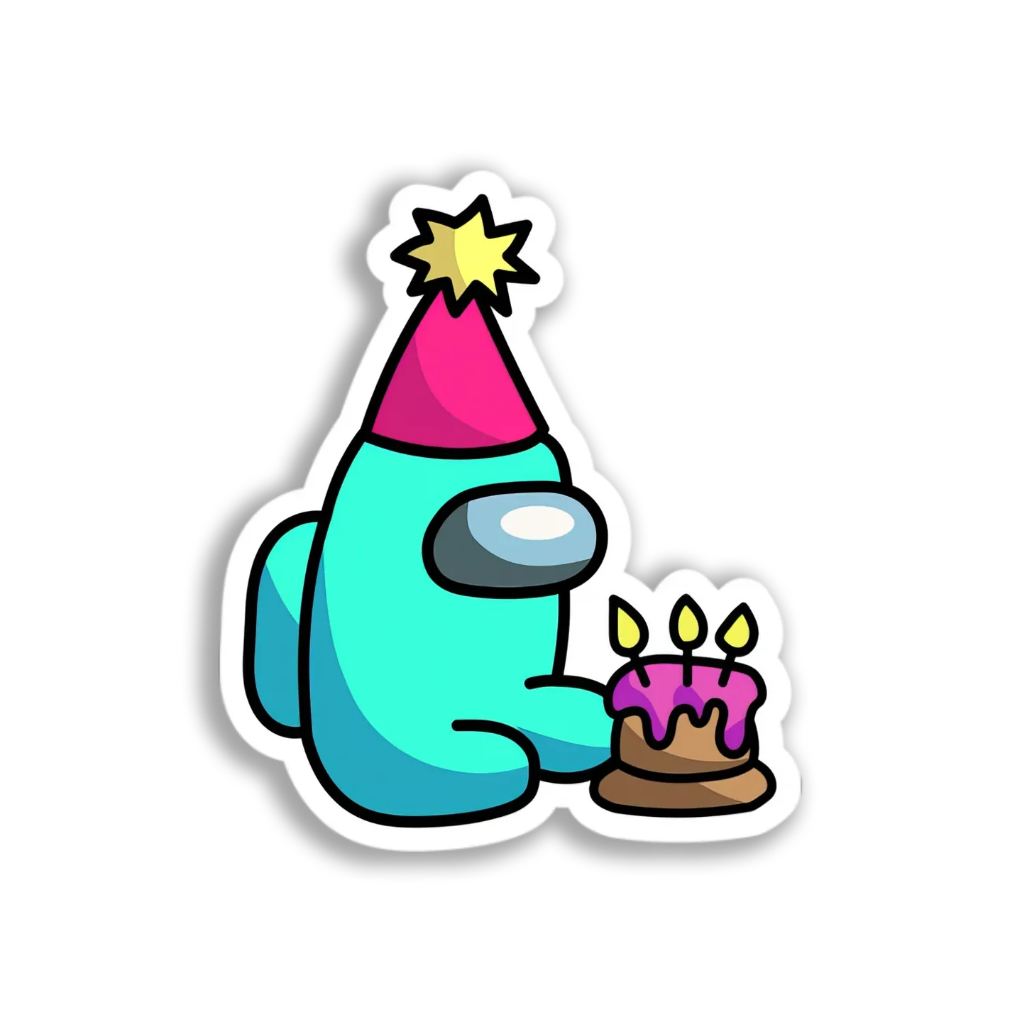 Birthday Among Us Crewmate Sticker