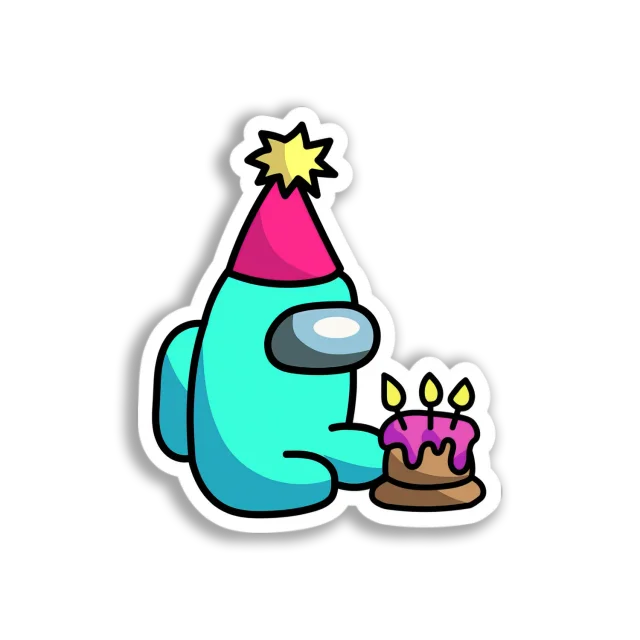 Birthday Among Us Crewmate Sticker