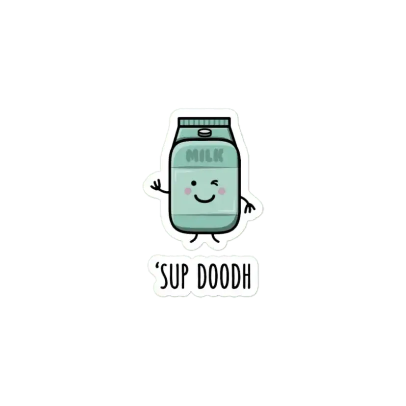 Sup Doodh - Funny Desi Puns Sticker