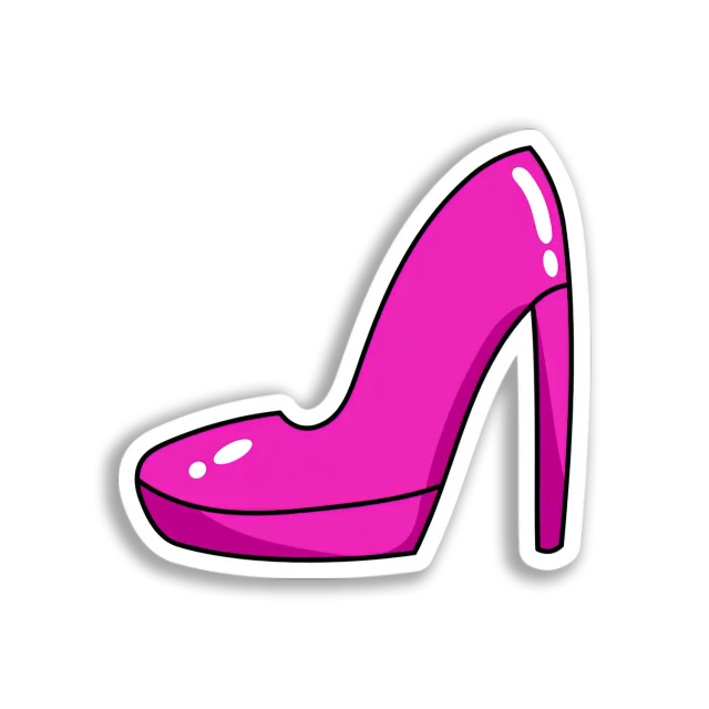 Pink High Heel Shoe Sticker