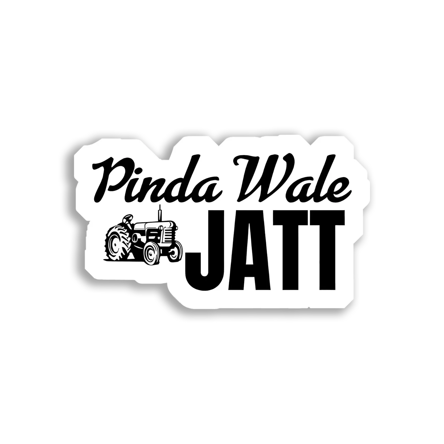 Pinda Wale Jatt and a Tractor Car Sticker
