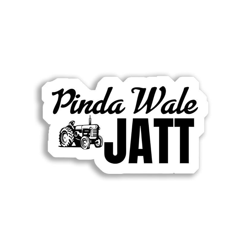 Pinda Wale Jatt and a Tractor Car Sticker