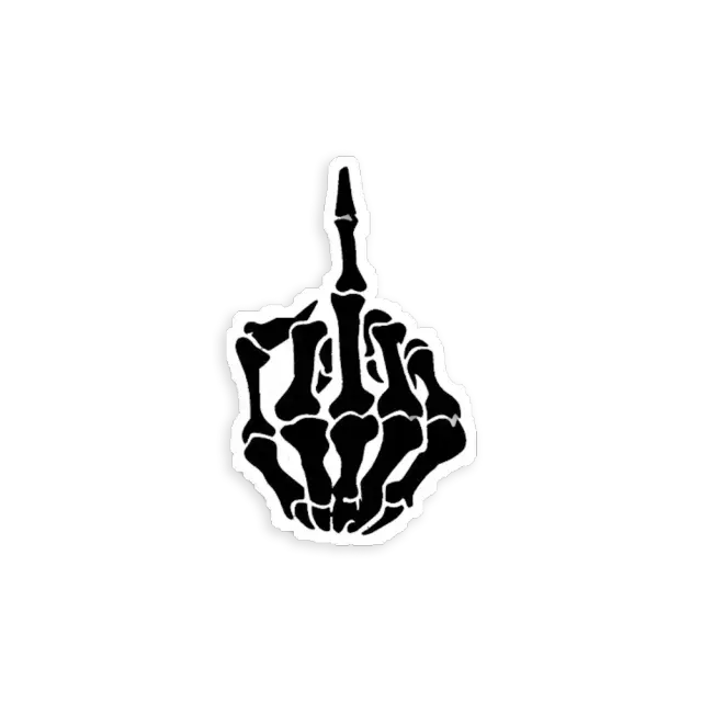 Skull middle finger Sticker