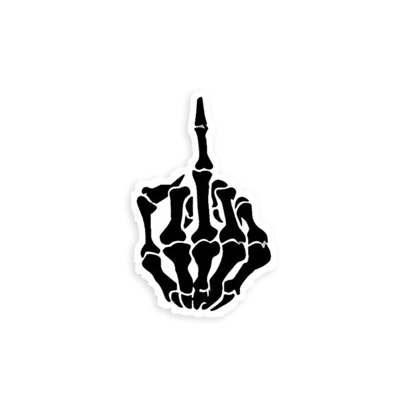 Skull middle finger Sticker