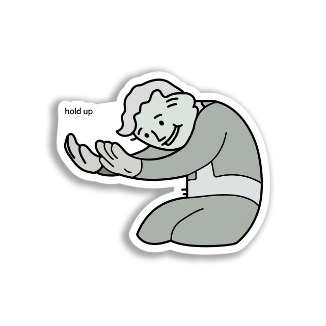 Vault Boy Hold Up Sticker