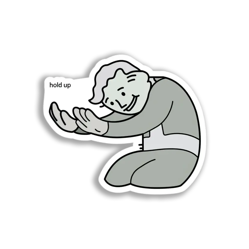 Vault Boy Hold Up Sticker