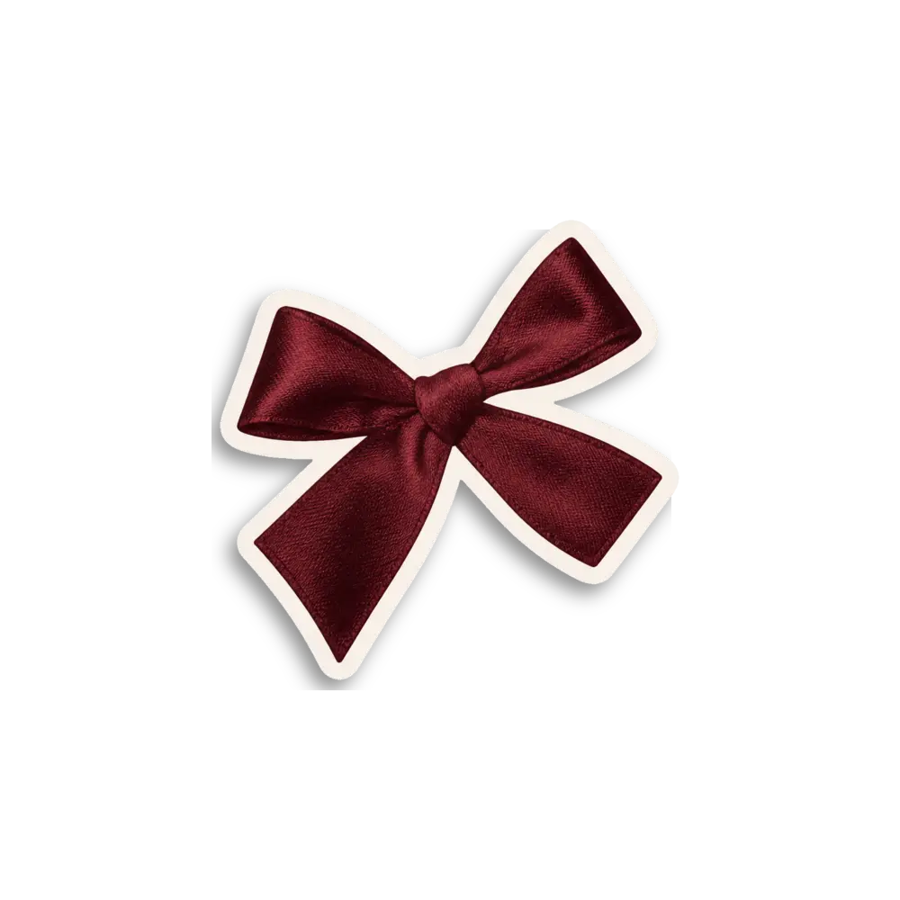 Burgundy Bow Sticker
