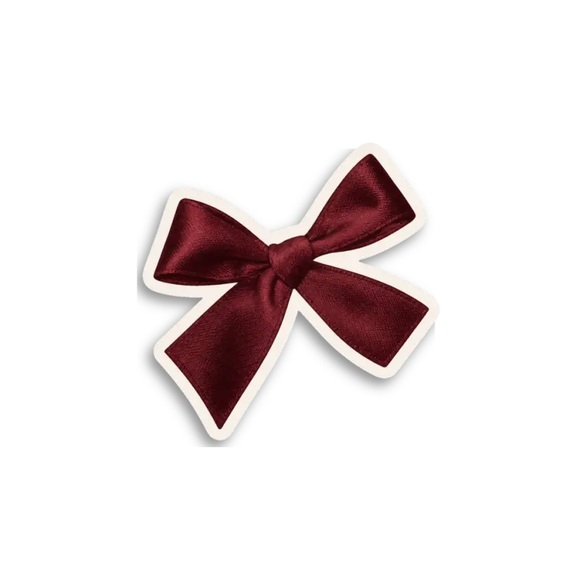 Burgundy Bow Sticker