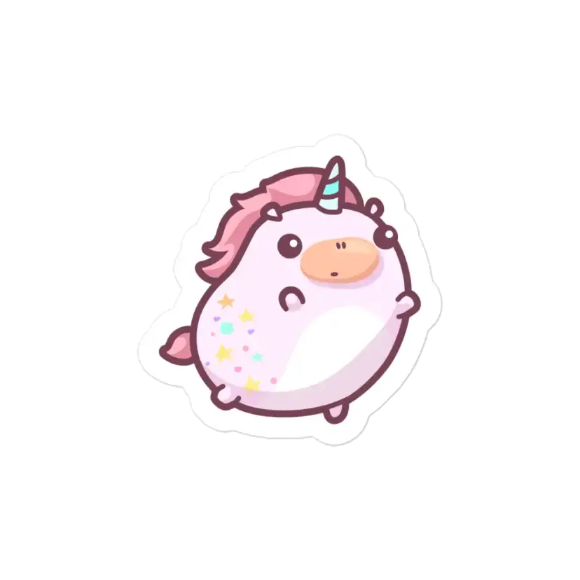Cute Fat Unicorn Sticker