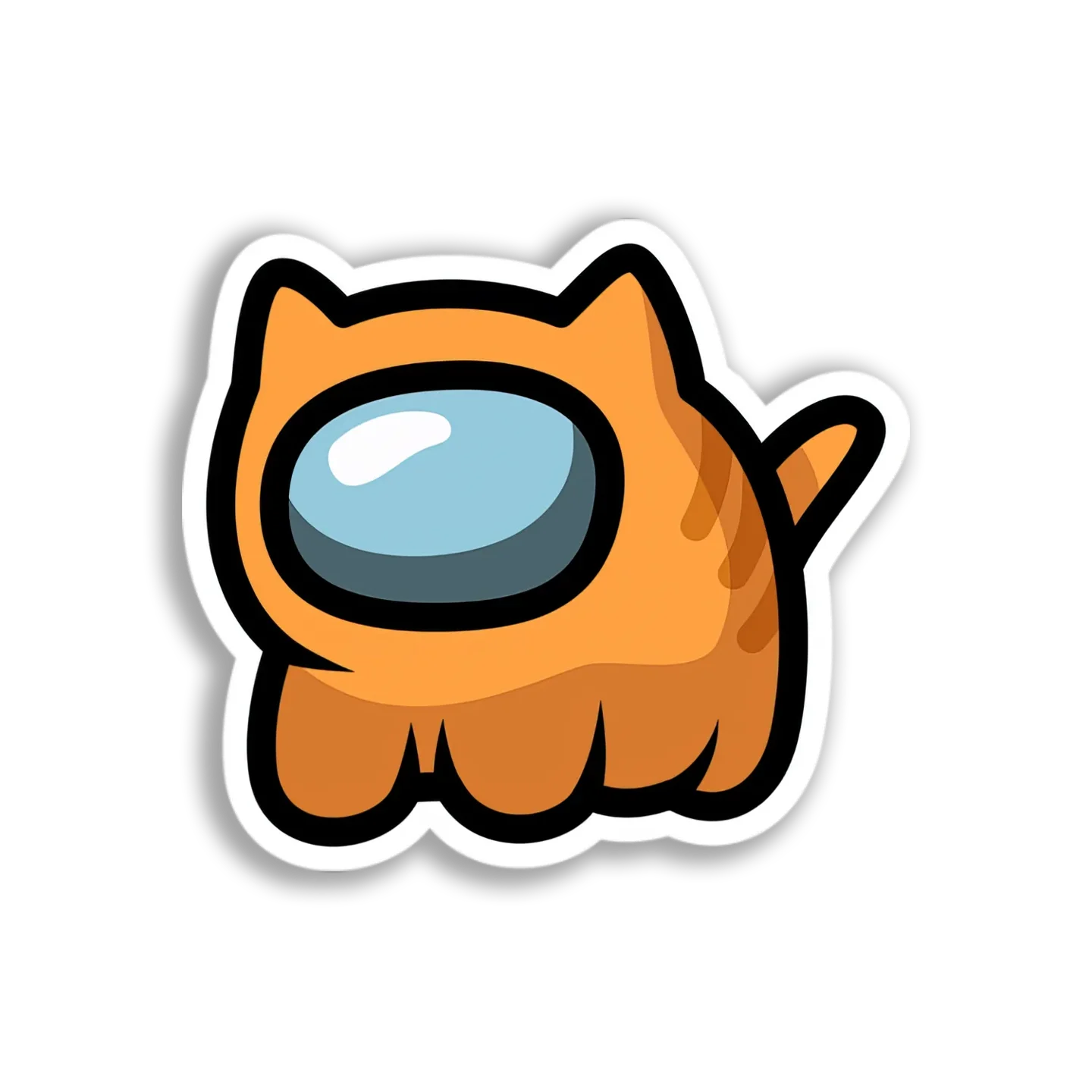 Orange Cat Among Us Sticker