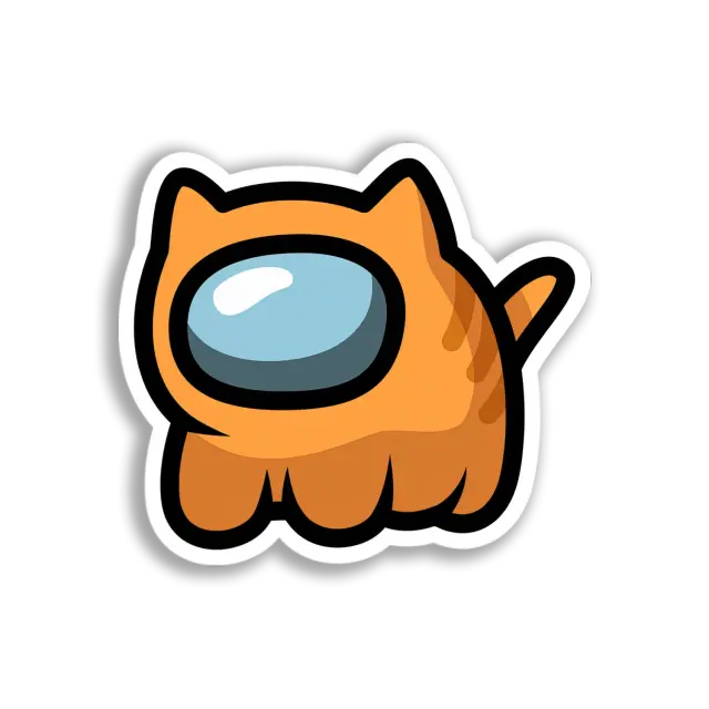Orange Cat Among Us Sticker