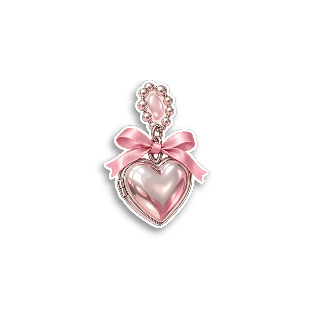 Silver Heart Pendant Sticker
