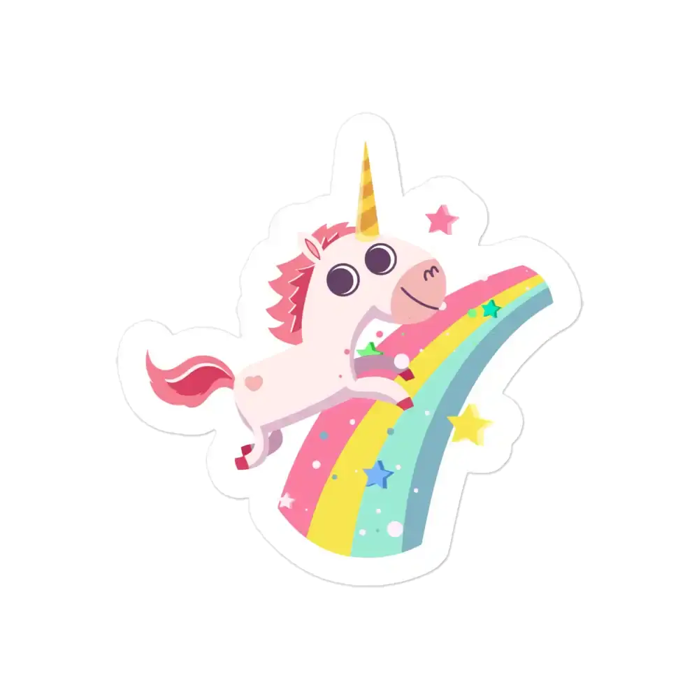Unicorn with Rainbow Sticker