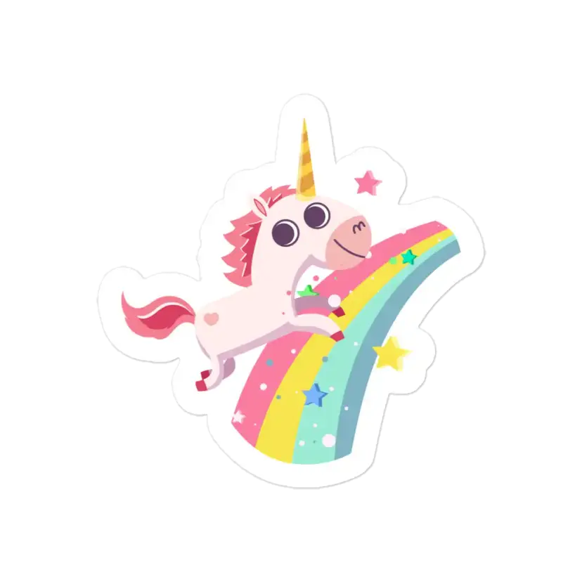 Unicorn with Rainbow Sticker