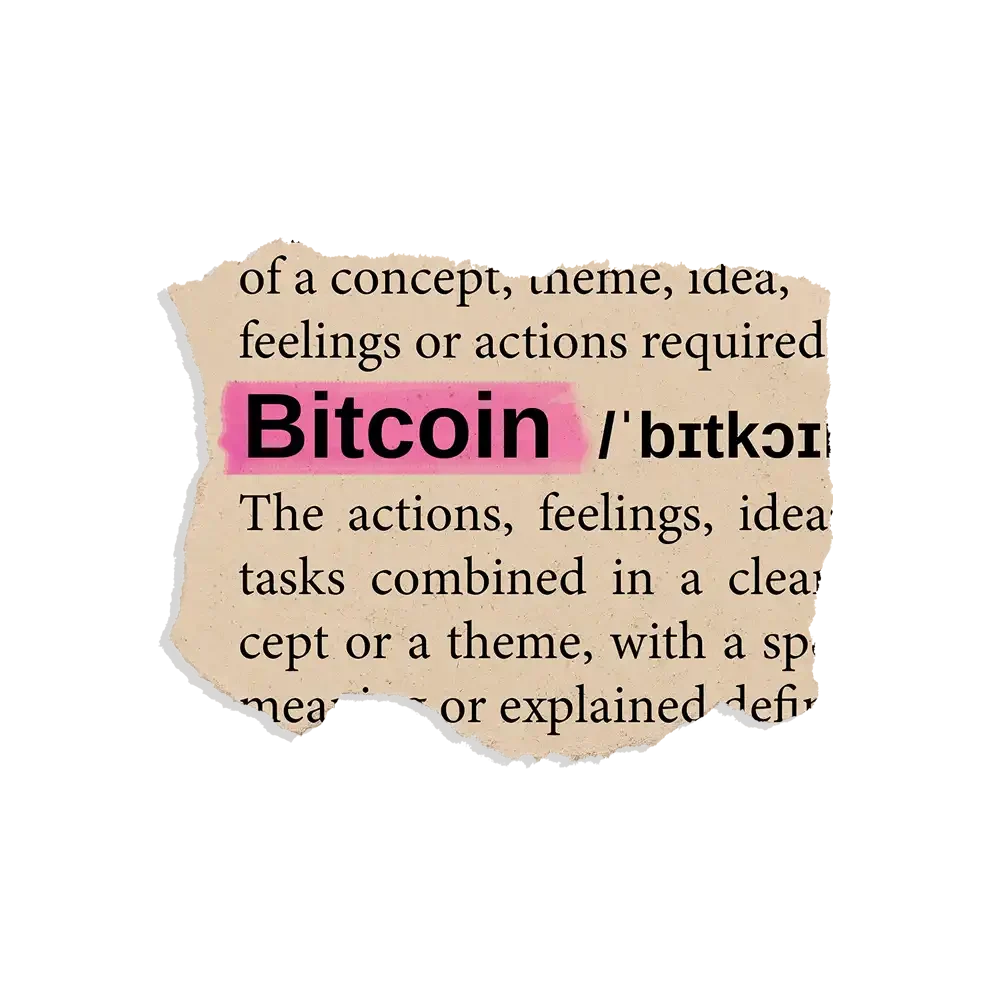 Bitcoin Meaning Newspaper Cut Retro Sticker