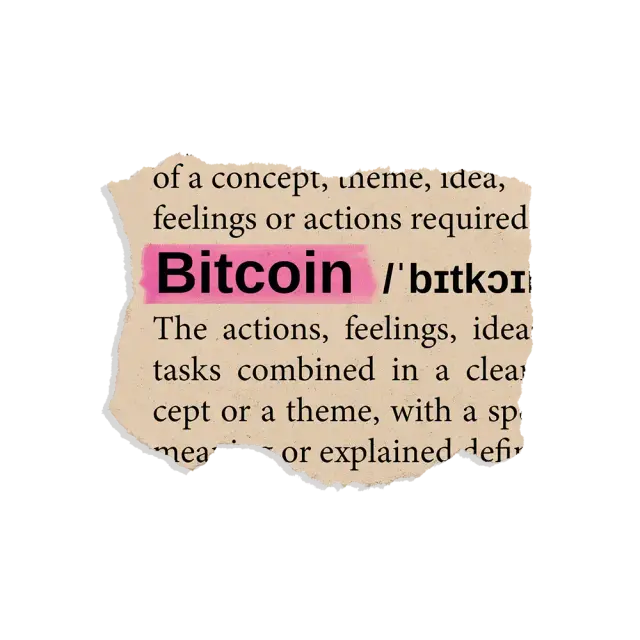 Bitcoin Meaning Newspaper Cut Retro Sticker