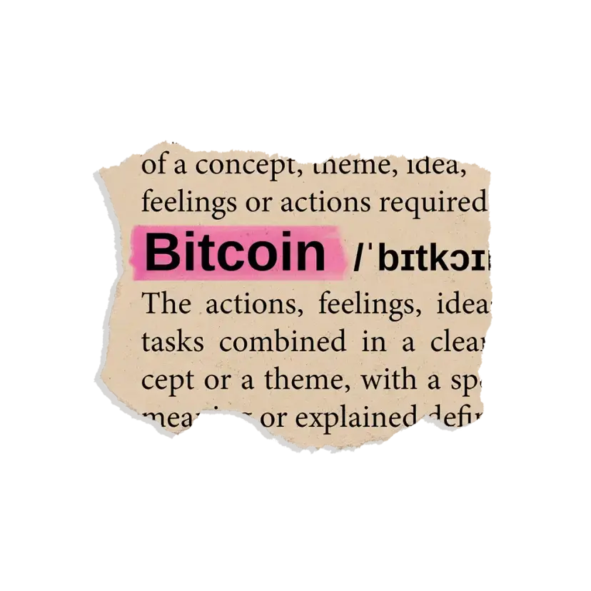 Bitcoin Meaning Newspaper Cut Retro Sticker