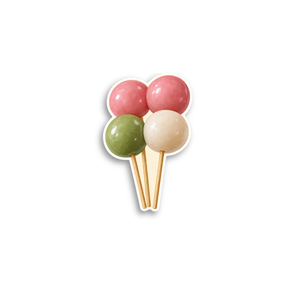 Pink Green Dango Sticker