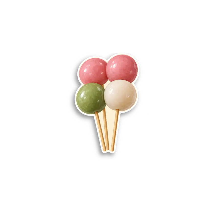 Pink Green Dango Sticker