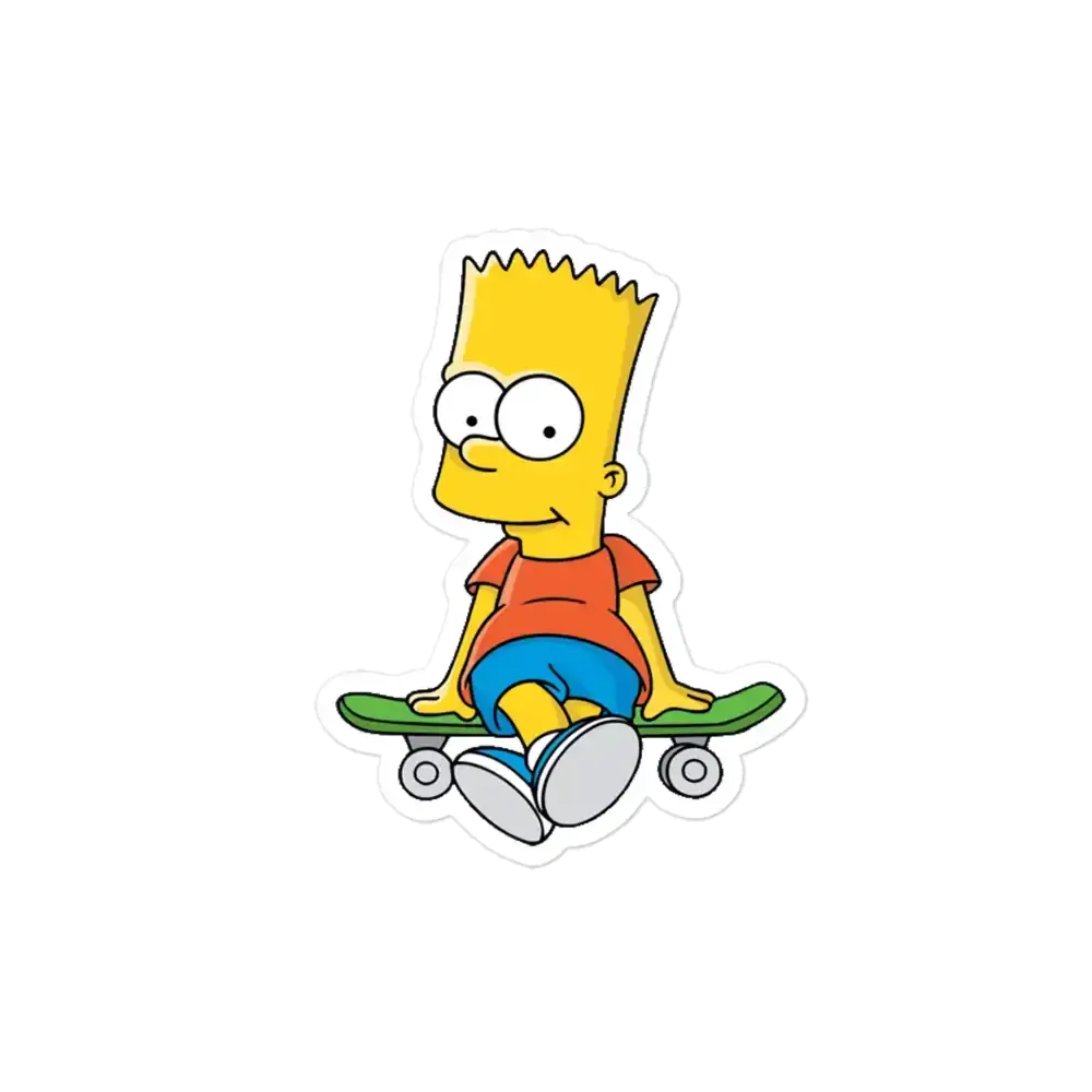 Bart Simpson Sitting on a Skate Sticker