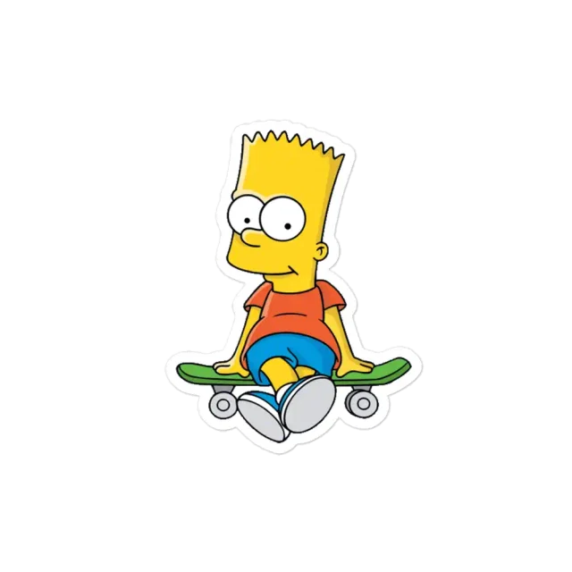 Bart Simpson Sitting on a Skate Sticker