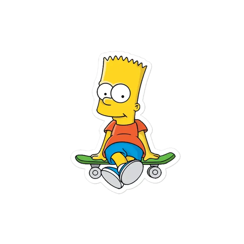 Bart Simpson Sitting on a Skate Sticker