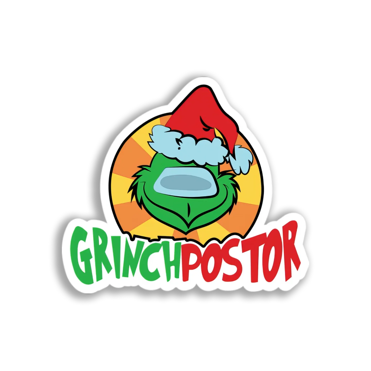 Grinch Postor Face Sticker
