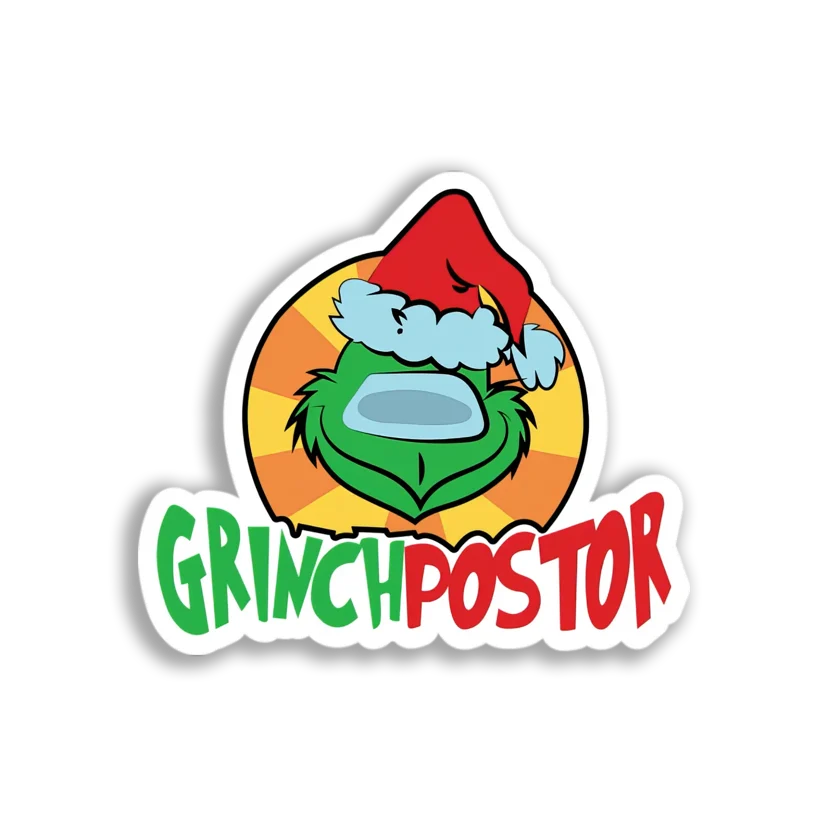 Grinch Postor Face Sticker