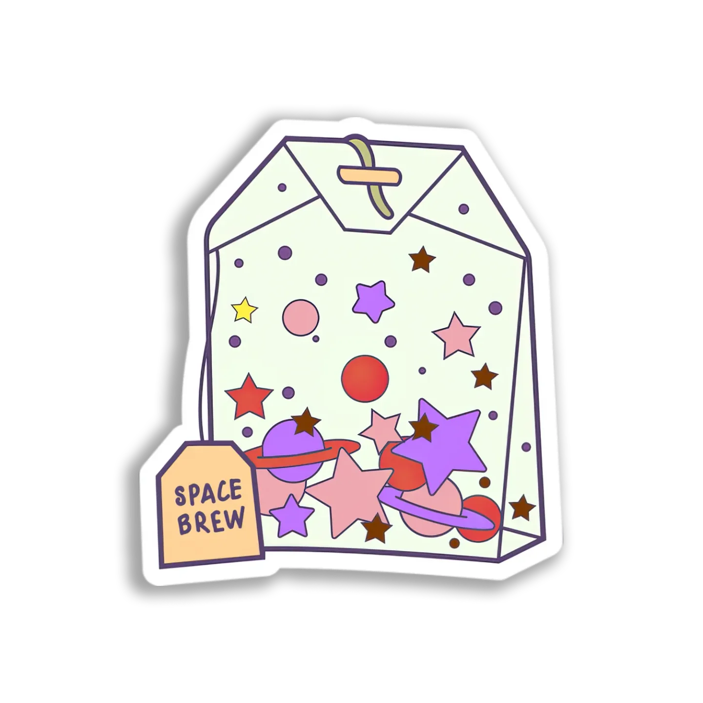 Space Tea Bag Sticker