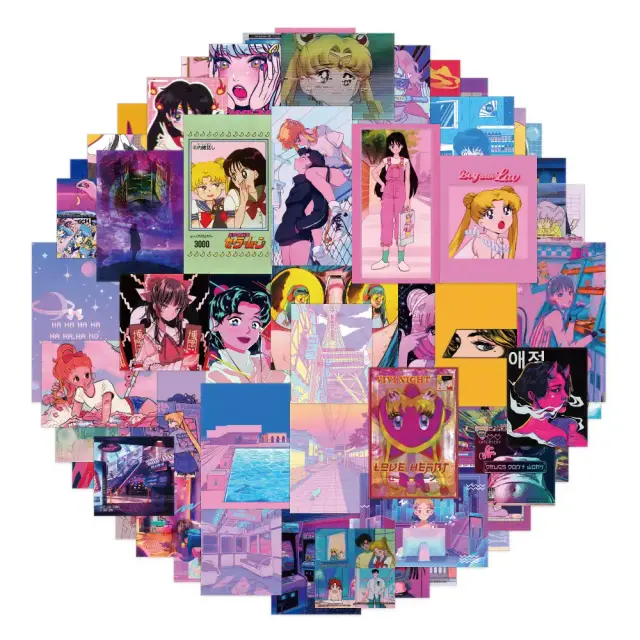 Vaporwave Girls Stickers Pack of 50
