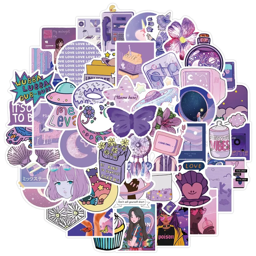 Ins Style Cute Cartoon Girl Graffiti Stickers Pack of 50