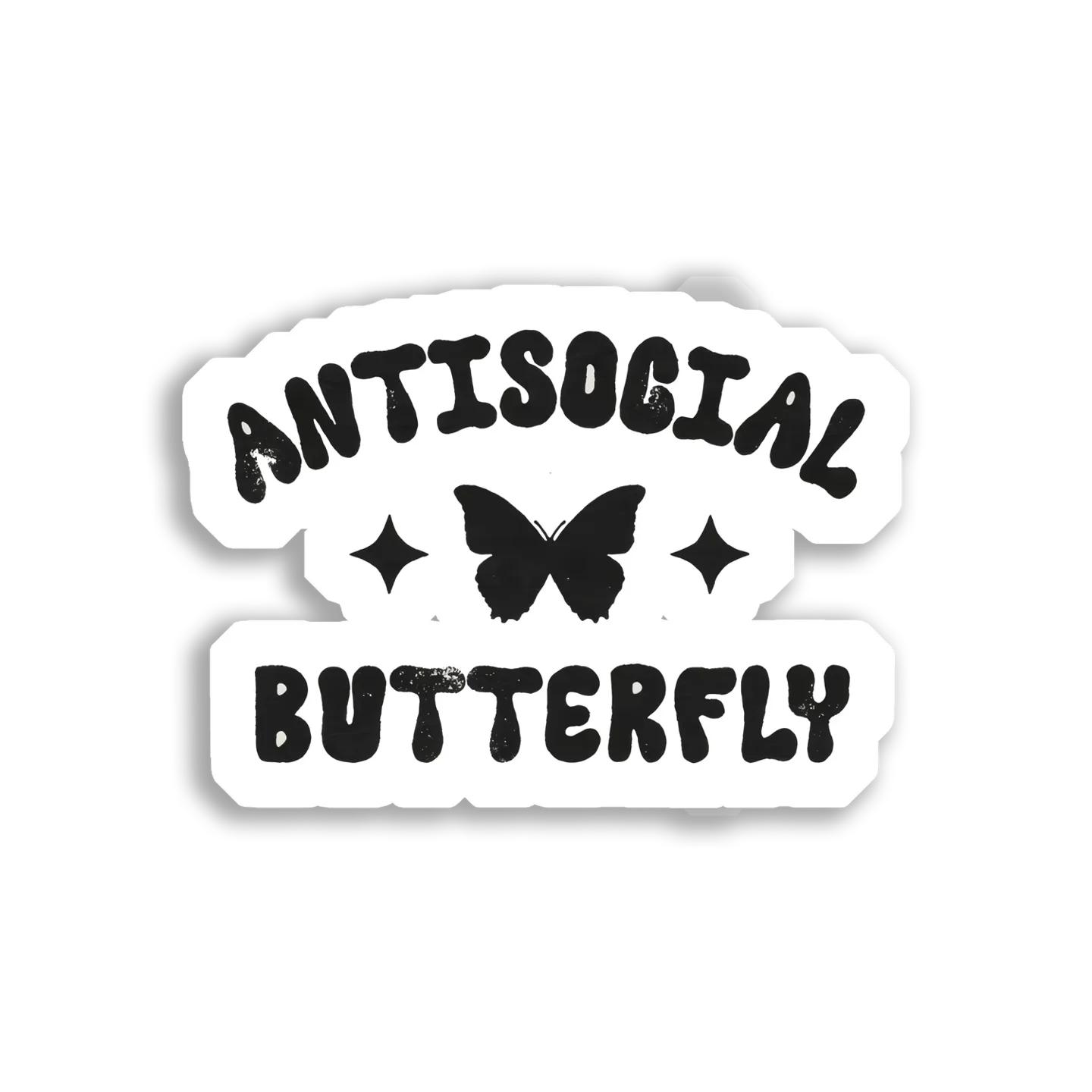 Antisocial Butterfly Sticker Design Sticker