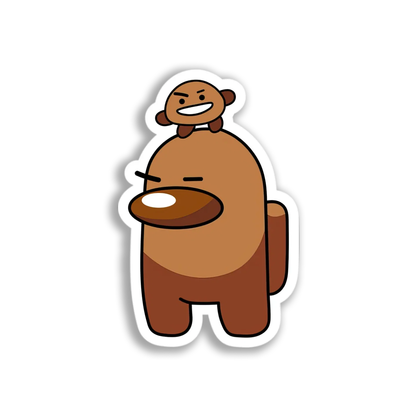 Brown Among Us Bear Sticker