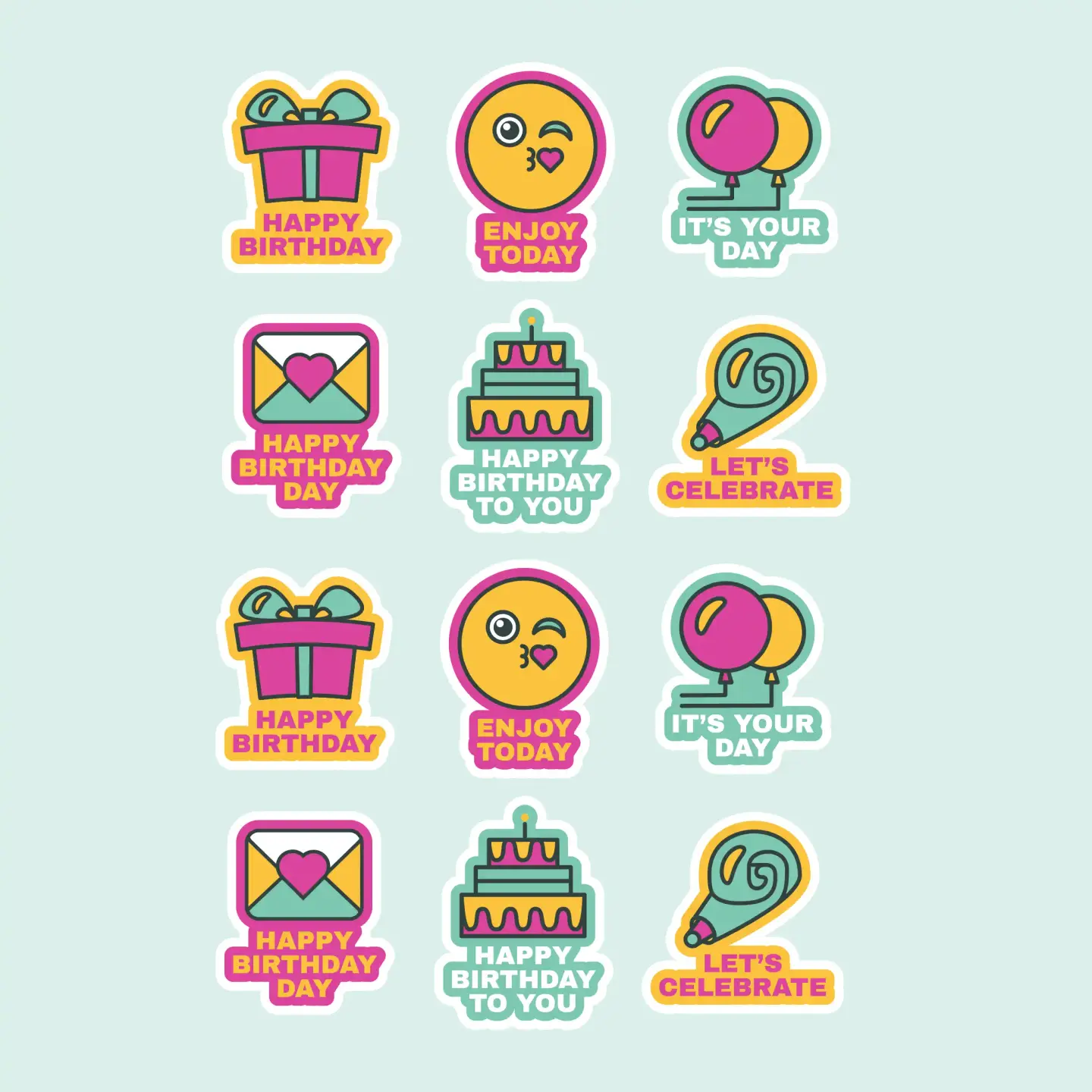 Happy Birthday Stickers