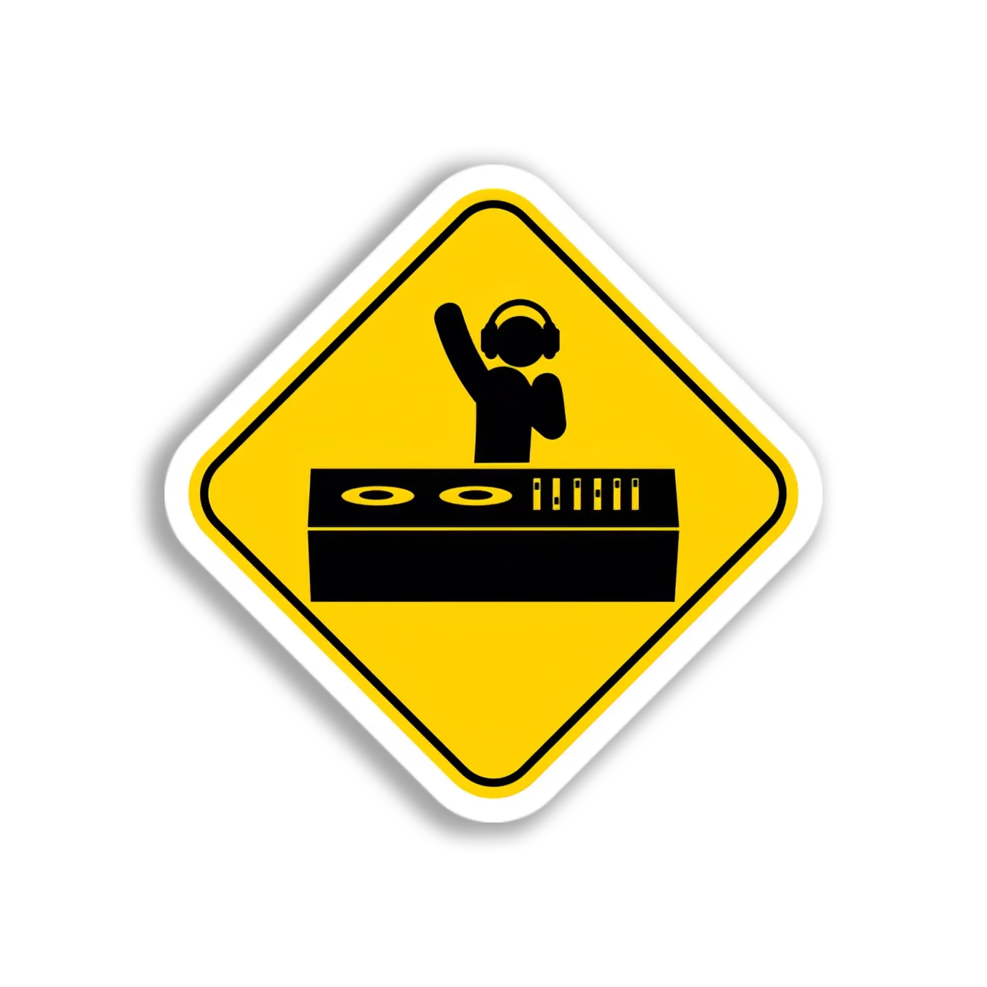 DJ Warning Sign Sticker