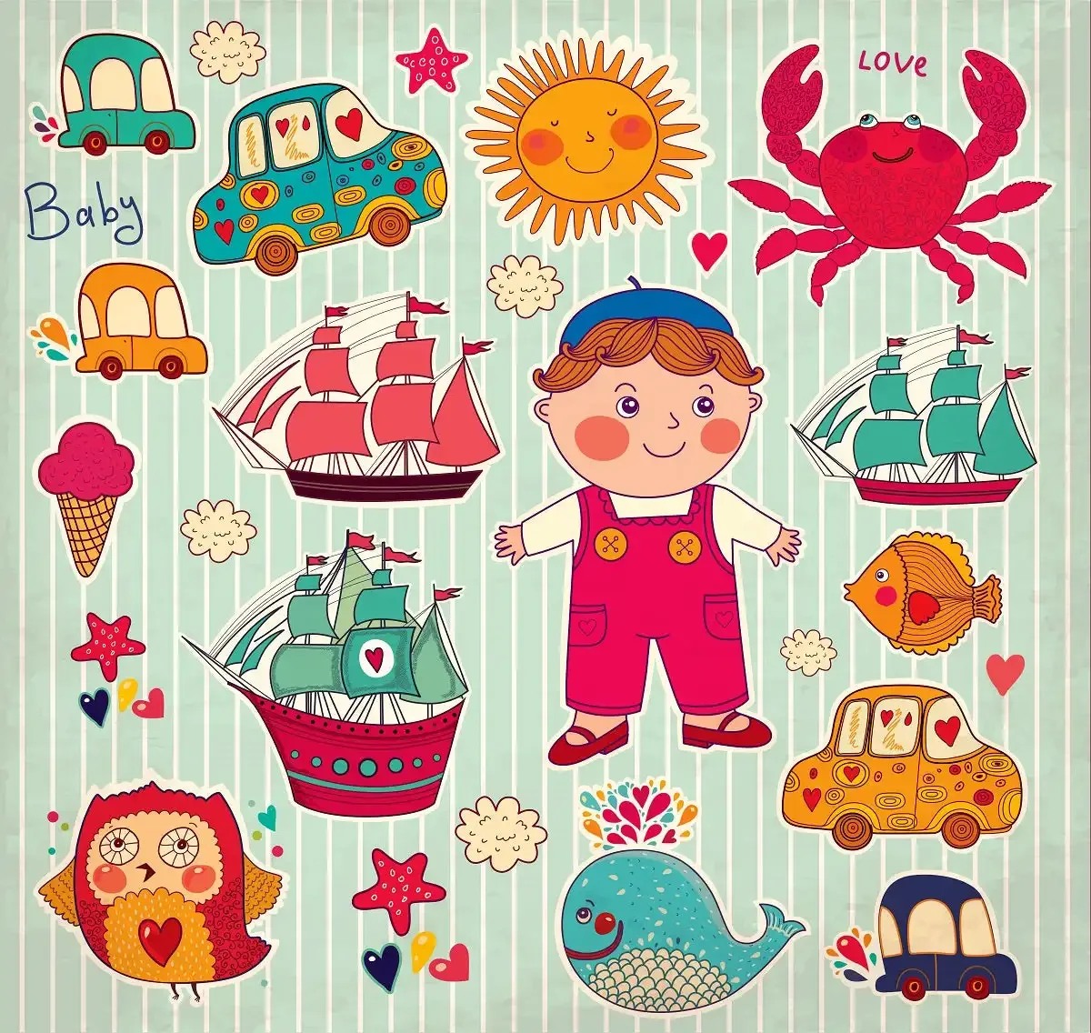 Happy Birthday Boy Stickers