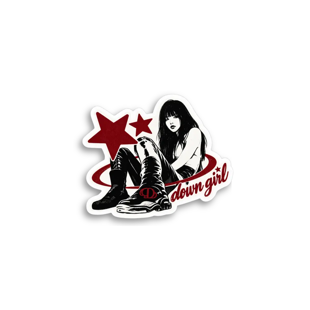 Red Star Woman Sticker