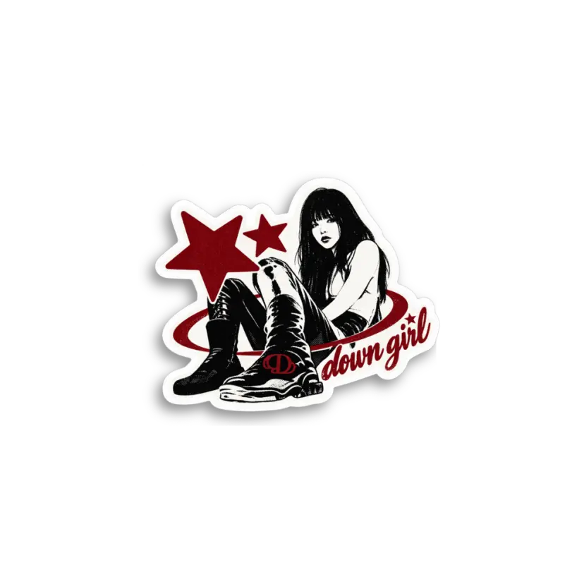 Red Star Woman Sticker