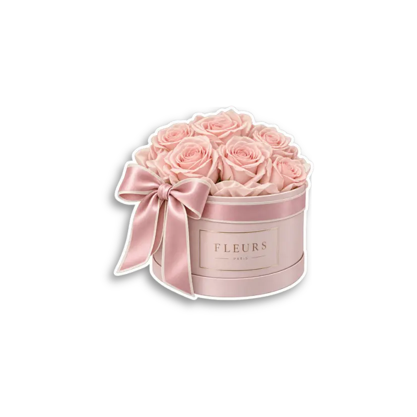 Rose Hat Box Sticker