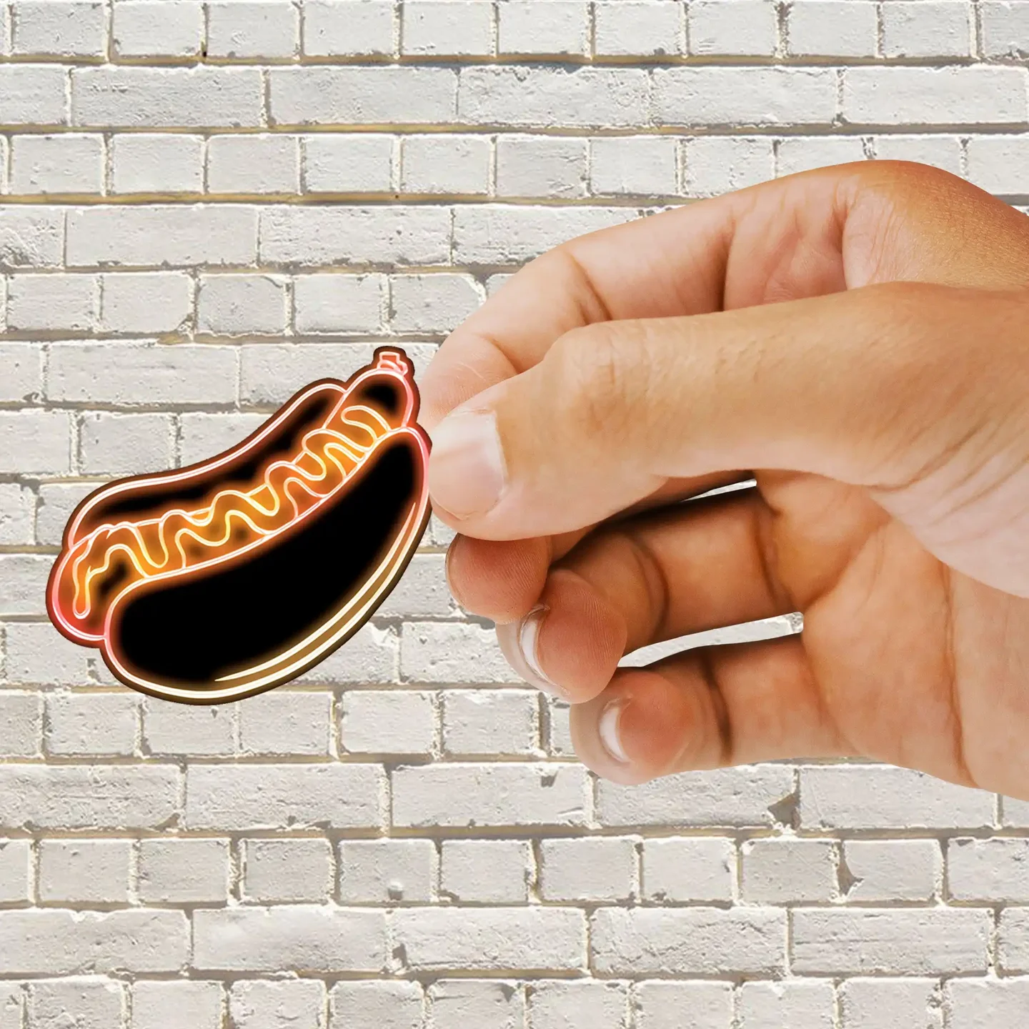 Neon Hot Dog Sticker