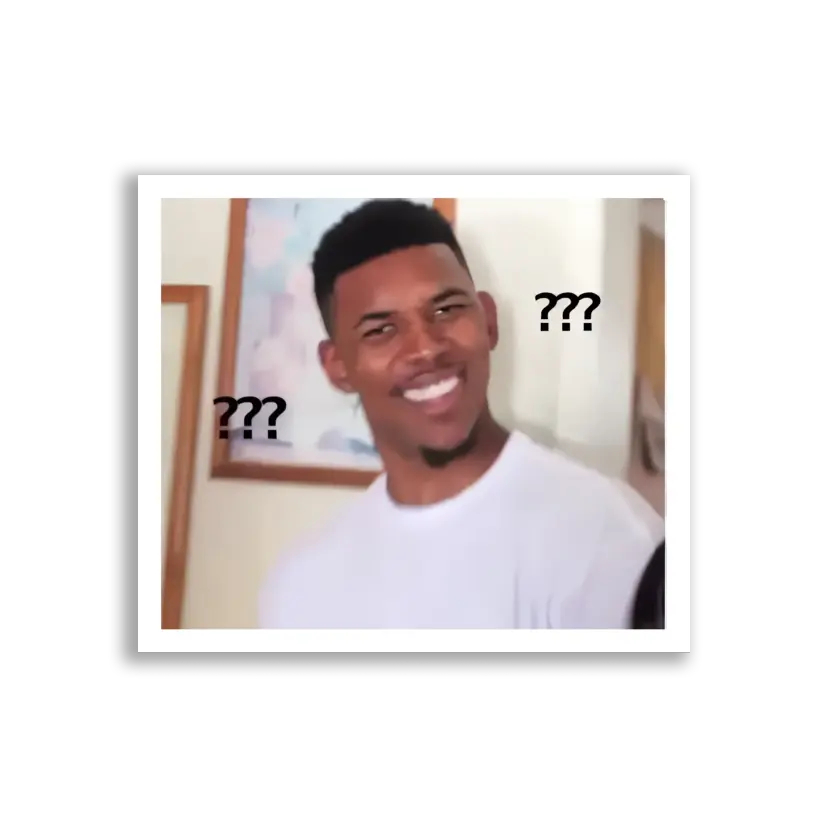 Confused Guy With Question Marks Sticker