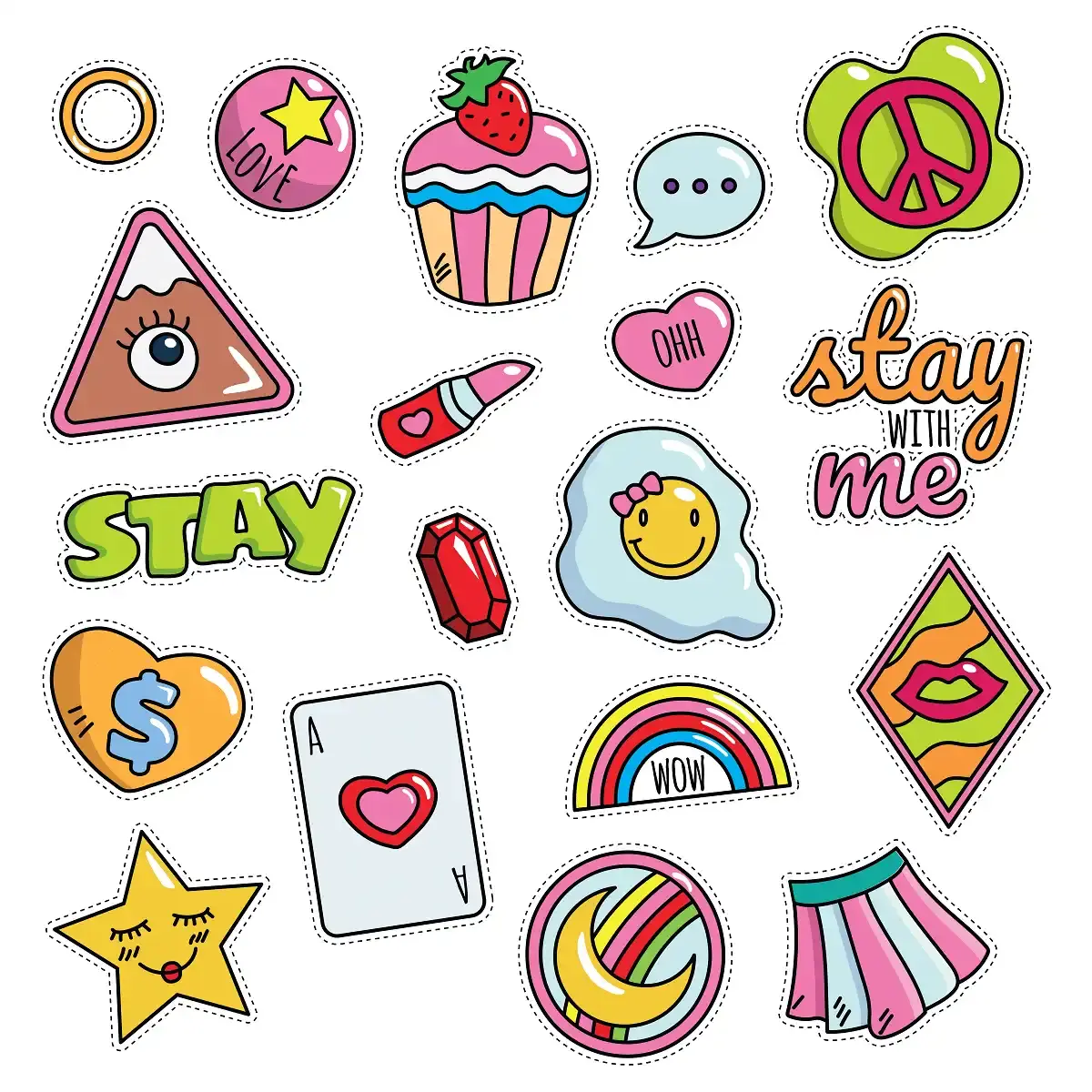 Girl Fashion Patch Stickers