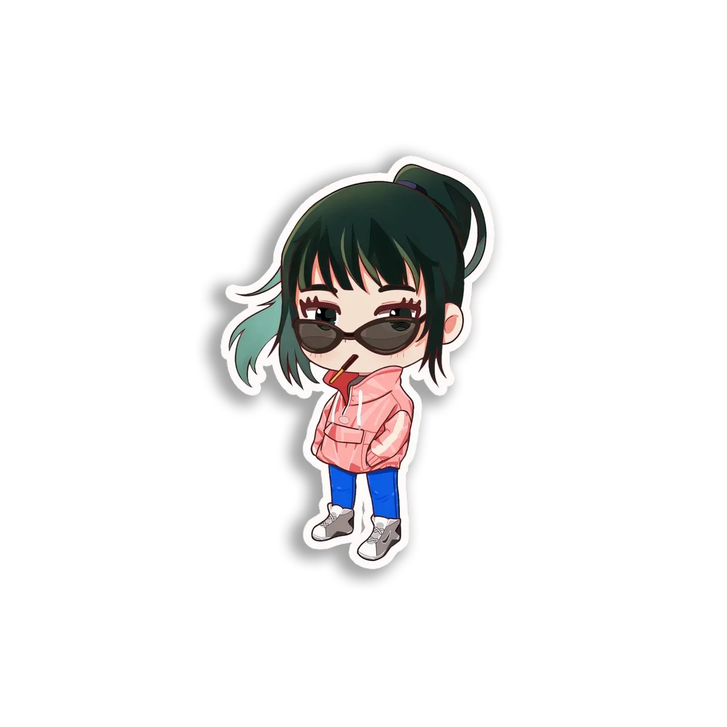 Cool Anime Girl Chibi Sticker
